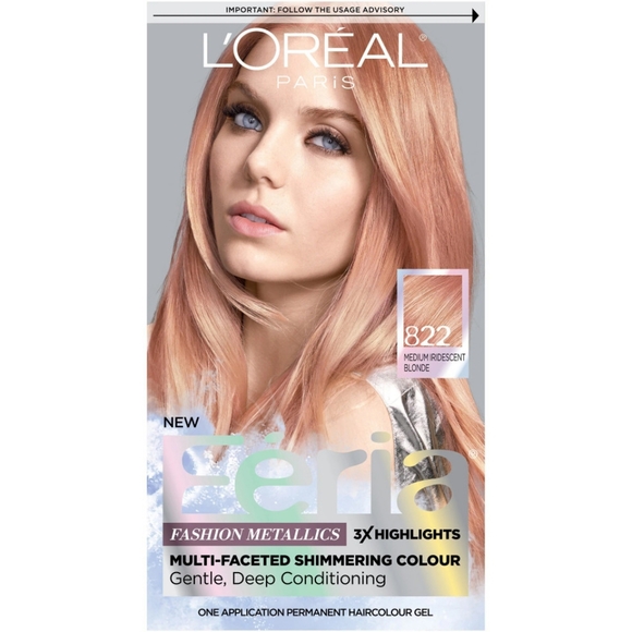 L'Oreal Paris Feria Multi-Faceted Shimmering Rose Gold Medium Iridescent Blonde - Picture 1 of 7